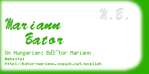 mariann bator business card